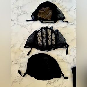 3 PIECES ROSE MESH LACE WIG CAPS FOR WIG MAKING